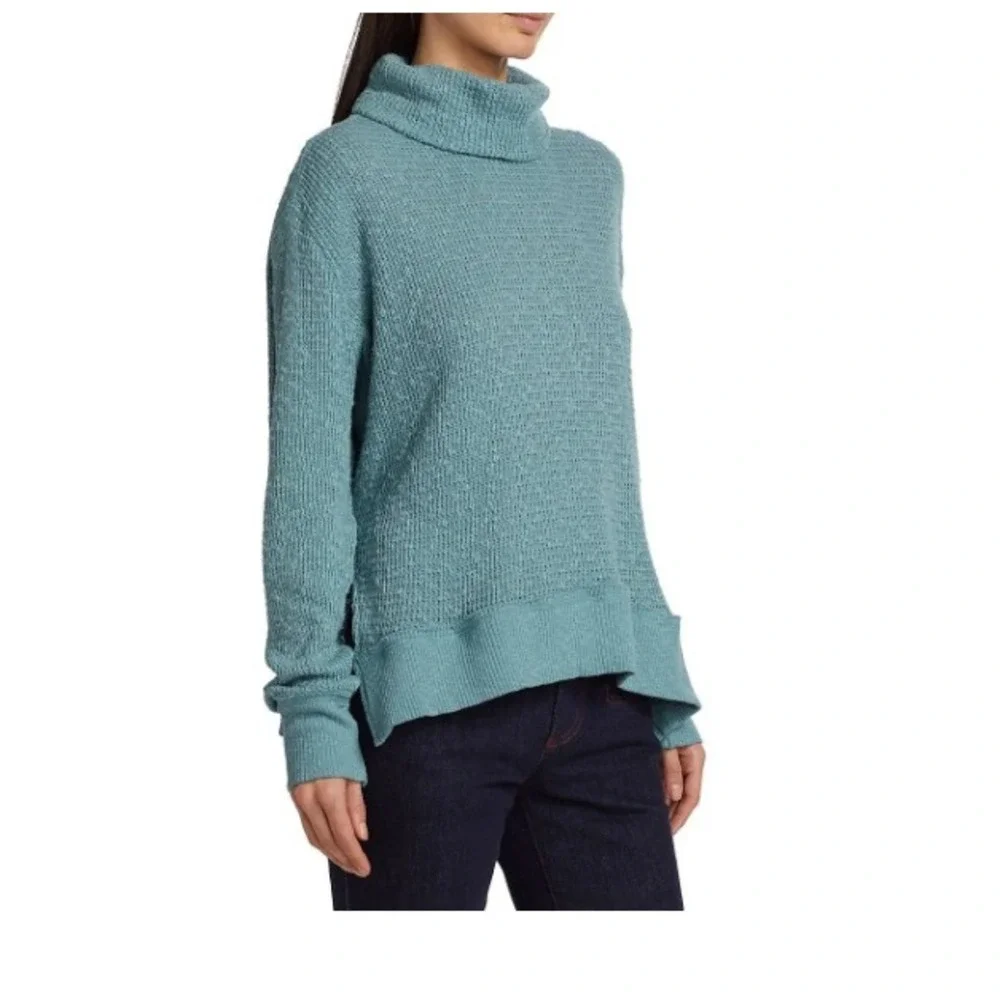Free People™ Women's SMALL Tommy Turtle Relaxed Fit Turtleneck - Blue Tourmalene